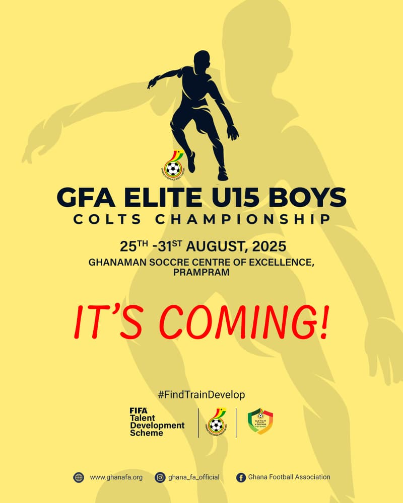 FIFA TDS: Elite U15 Boys Colts Championship Set for August 25 Kick-Off