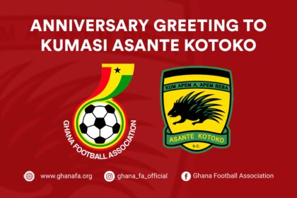 ANNIVERSARY GREETING TO KUMASI ASANTE KOTOKO