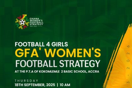 Football ‘4’ Girls Project to launch at Kokomlemle Basic 2 School in Accra on Thursday Sept 18