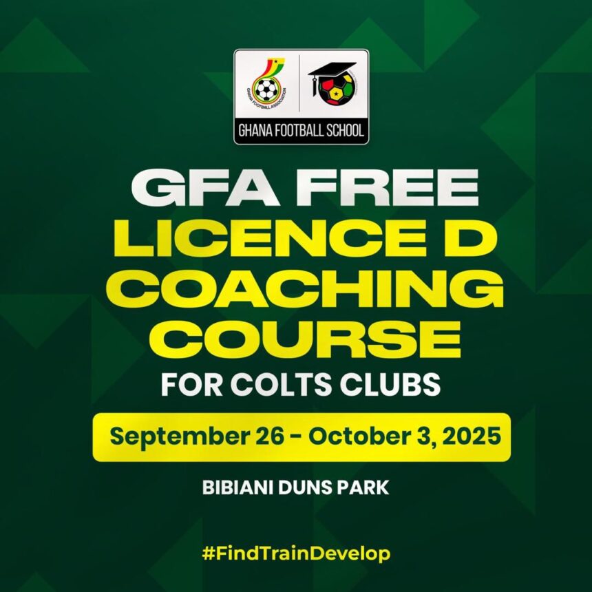 Second Batch of Free License D Coaching Course for Colts Club Coaches in Western Region set for September 28