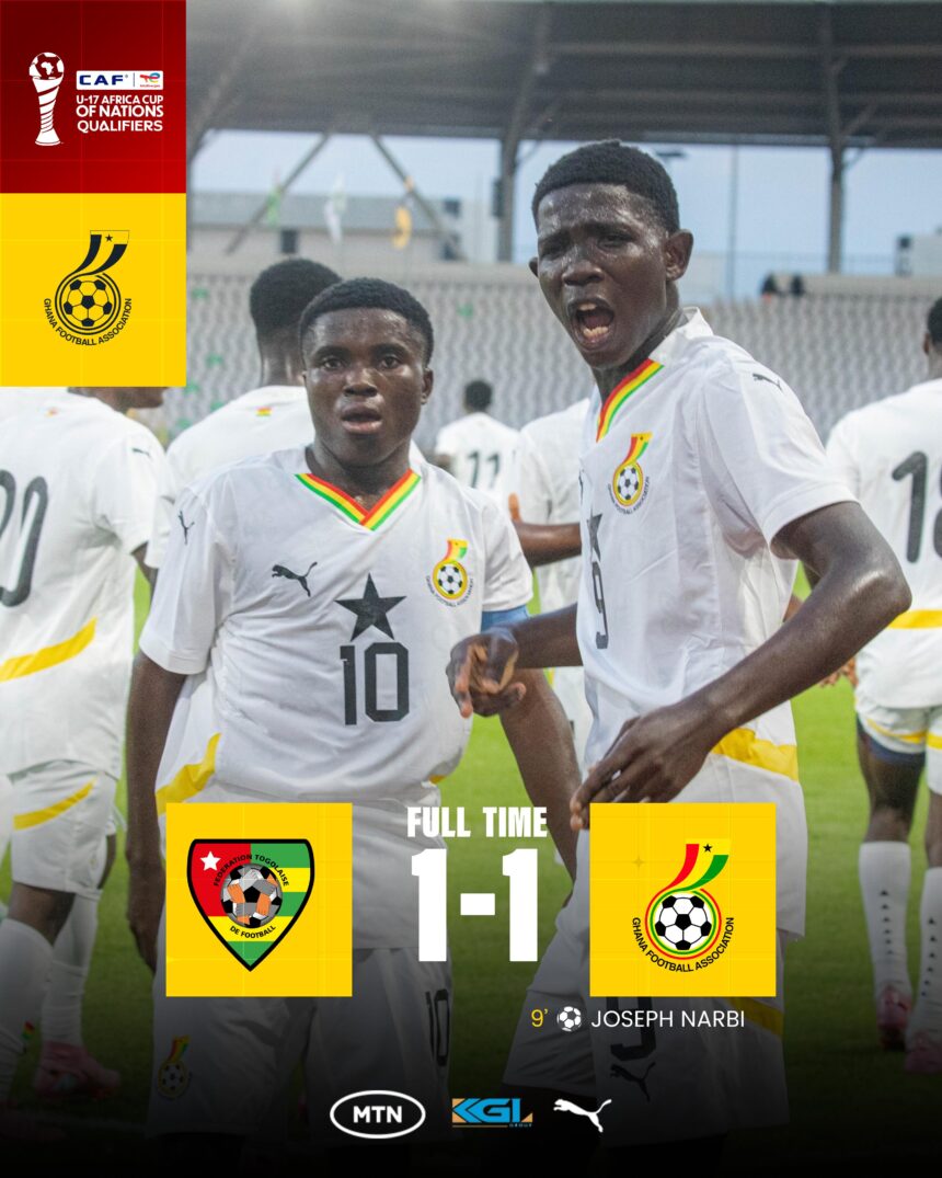 WAFU B U17 BOYS: Ten-Man Black Starlets Held by Togo in dramatic 1-1 stalemate
