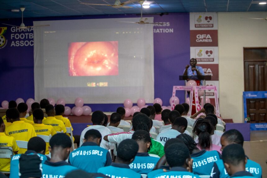 FIFA TDS Ghana: Breast Cancer awareness and screening exercise held at Elite U15 Girls Championship in Prampram