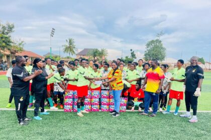 Black Queens Management Committee donates water and cash to Black Maidens in Sunyani