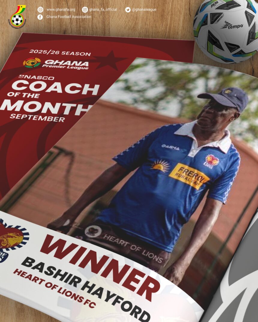 Bashir Hayford adjudged September NASCO Coach of the Month