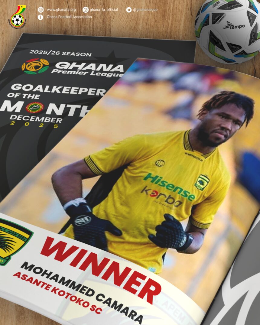 Camara wins Goalkeeper of the month for December award