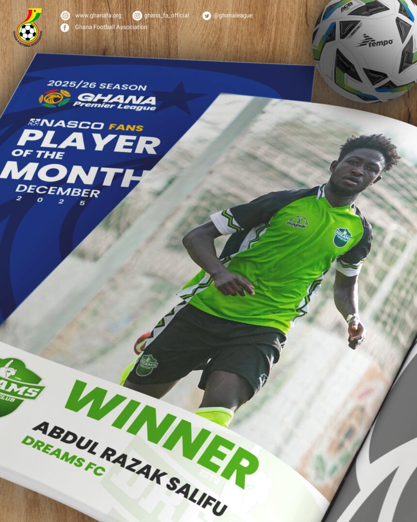Abdul Razak Salifu named NASCO player of the month for December