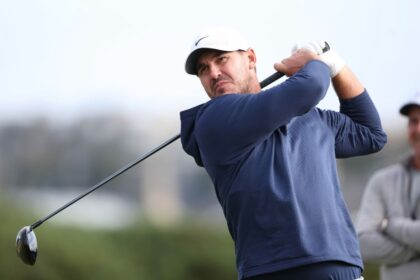 Brooks Koepka during a practice round ahead of the Alfred Dunhill Links Championship at St Andrews on September 30, 2025.