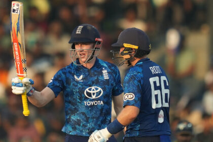Joe Root said that Harry Brook's WWE-inspired celebration intended no malice during the third ODI in Colombo. (AP Photo)
