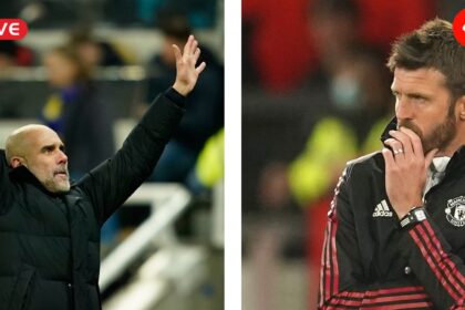 Manchester United FC vs Manchester City FC Live: The Manchester Derby will be Michael Carrick's first game in charge.