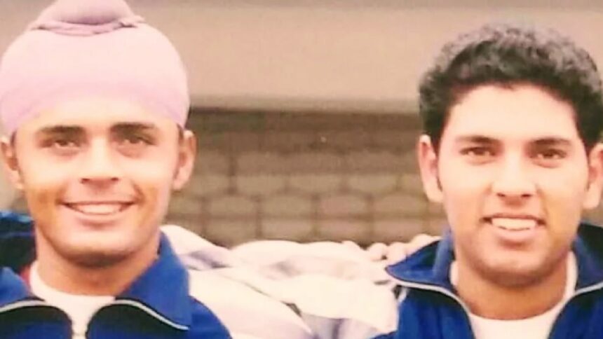 Reetinder Singh Sodhi and Yuvraj Singh during their junior days. (Special Arrangement)