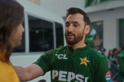 Pakistan cricketer Salman Ali Agha in the promo for the Pakistan vs Australia T20 series ahead of the ICC T20 World Cup. (Screengrab via PCB/X)