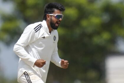 FILE IMAGE: MP spinner Saransh Jain recorded a seven-wicket game haul against Karnataka. (PHOTO: PTI)