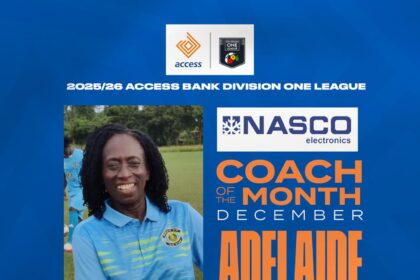 Adelaide Amofah bags NASCO Division One League Coach of the month award