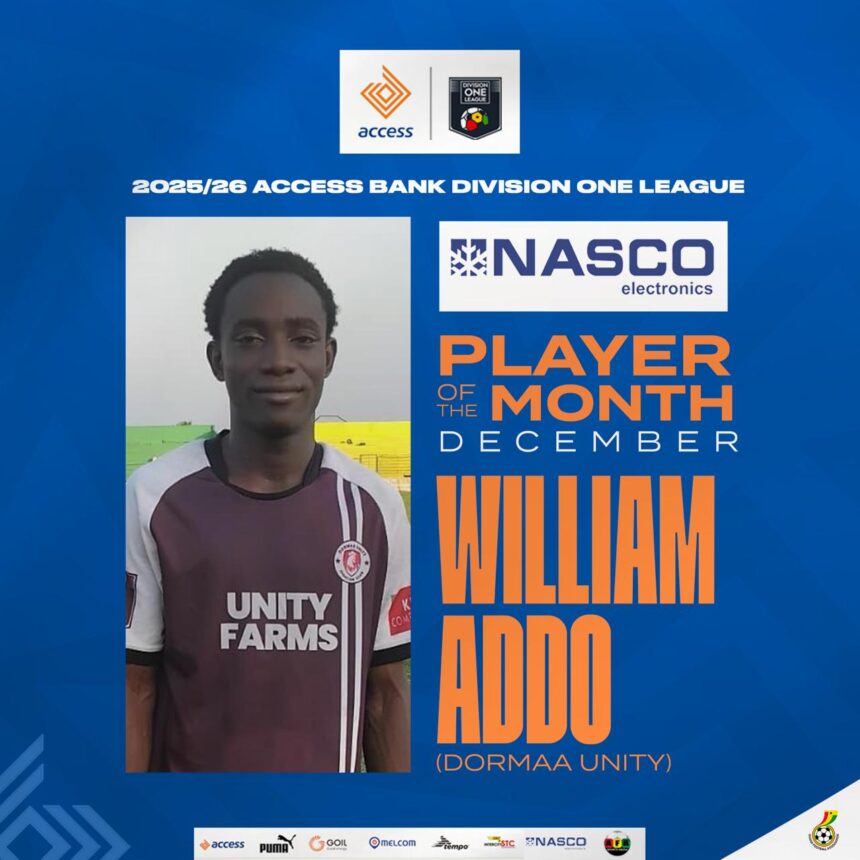 Dormaa Unity FC's William Addo claims December player of the month honour