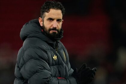 Manchester United coach Ruben Amorim against Premier League match vs Wolves. (PHOTO: AP)