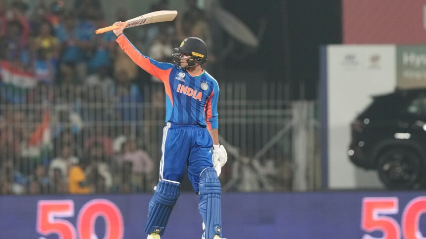 Abhishek smashed 55 in 30 balls as India notched up a mammoth 256/4 batting first. (AP Photo)