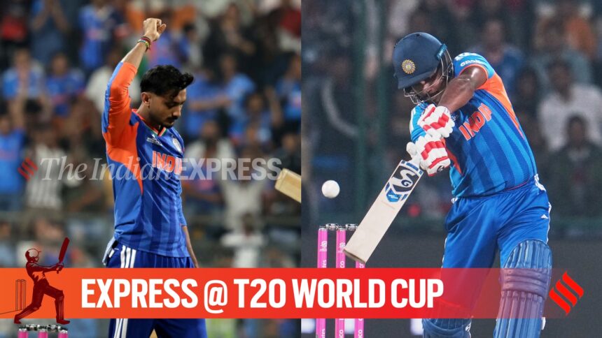 India vice-captain Axar Patel and wicket-keeper batter Sanju Samson are expected to play in the T20 World Cup 2026 Super 8 match vs Zimbabwe in Chennai. (CREDIT: Express photo by Narendra Vaskar & AP)