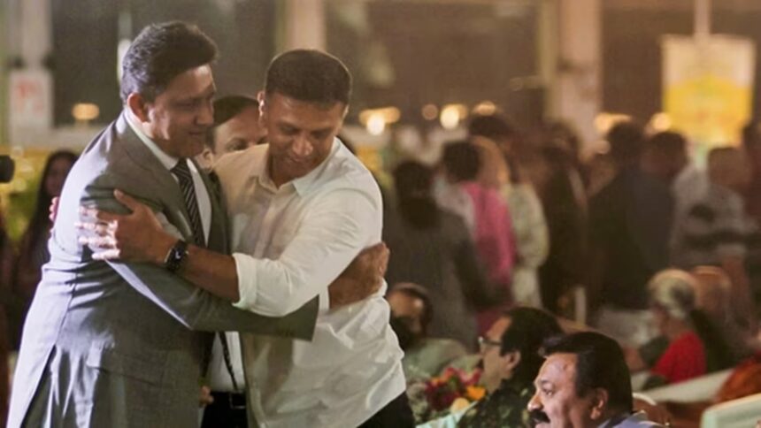 Dravid said that the fact that he is sharing this occassion with Kumble and Rangaswamy is special (PTI Photo)