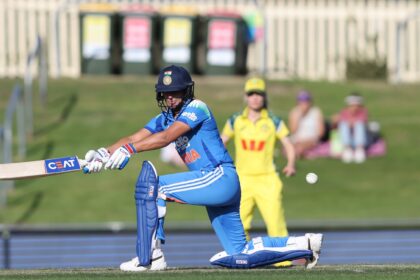 The lack of pace seemed to disrupt the timing of Harmanpreet's shot, resulting in miss-hit. (BCCI Photo)
