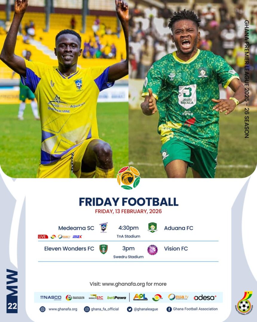 Premier League: Medeama host Aduana in Tarkwa top-of-the-table clash as survival fight intensifies in Swedru