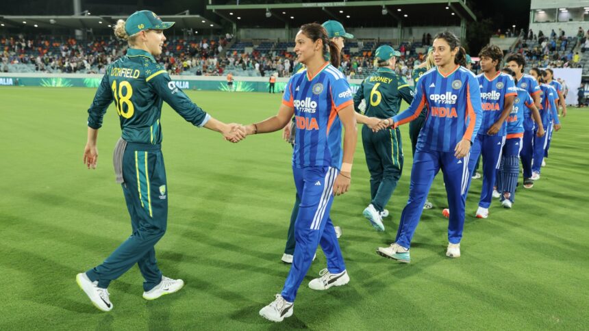 Australia beat India to level the series 1-1 after the second Women's T20I. (PHOTO: CREIMAS FOR BCCI)