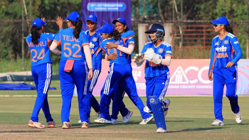 India A defeated Bangladesh A to win 2026 Women's Asia Cup Rising Star tournament. (PHOTO: BCCI Women/X)