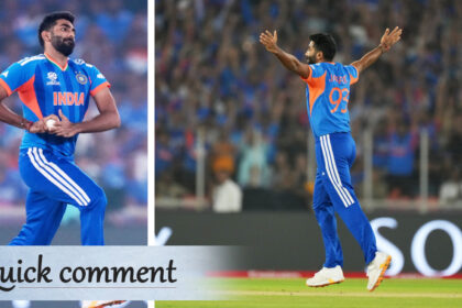 Jasprit Bumrah picked three wickets against South Africa in the T20 World Cup 2026 Super 8 game in Ahmedabad. (PHOTO: AP)