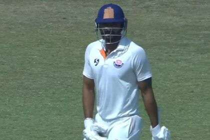 J&K captain Paras Dogra reached 10,000 Ranji Trophy runs in his 147th match. (BCCI screengrab)