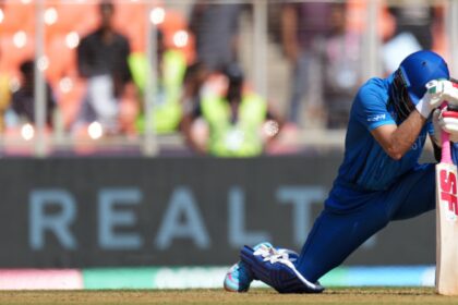 Afghanistan's Rahmanullah Gurbaz disappointed after the loss against South Africa in T20 World Cup 2026 match in Afghanistan. (PHOTO: AP)