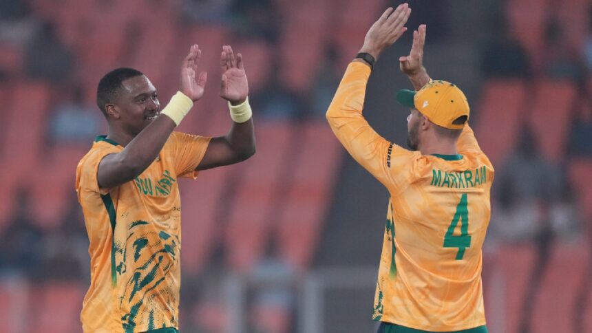 T20 World Cup 2026: Ngidi remained the pick of the South Africa pace quartet, registering figures of four for 31 against Canada. (AP Photo) 