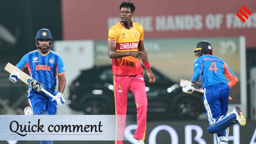 Sanju Samson and Abhishek Sharma 48 runs vs Zimbabwe, the highest opening partnership for India in this T20 World Cup. (PHOTO: AP)