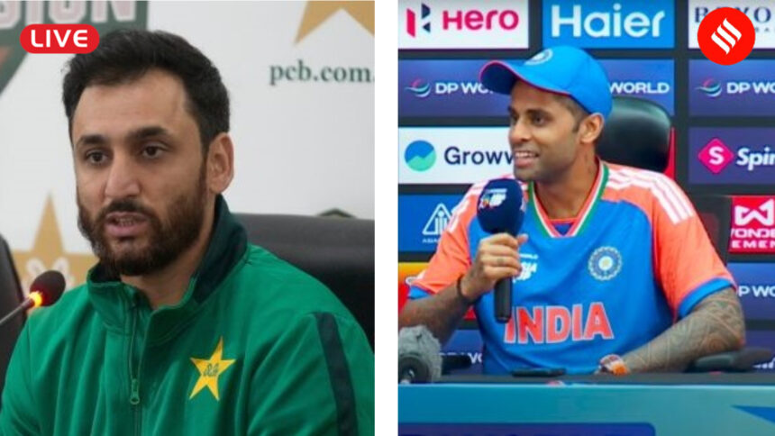 T20 World Cup Press Conference Live: Pakistan's Salman Ali Agha and India's Suryakumar Yadav will speak at the press conference before the event starts on Saturday.