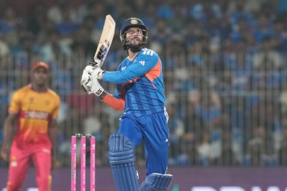 Tilak smashed an unbeaten 44 in just 16 balls against Zimbabwe. (AP Photo)