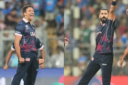 Shadley van Schalkwyk (left) and Ali Khan (right) delivered one of the most stunning bowling performances in World Cup history. (AP Photo)