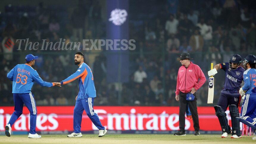 Chakaravarthy has been working on a selection of new deliveries to add to his already impressive arsenal. (Express Photo by Praveen Khanna)