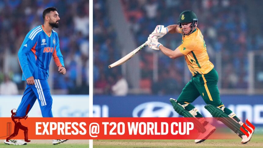 Varun Chakaravarthy and David Miller in action during India vs South Africa T20 World Cup 2026 Super 8 game. (PHOTO: AP)