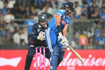 Axar and captain Suryakumar Yadav steadied the innings with a crucial partnership to help India recover from a precarious position. (AP Photo)