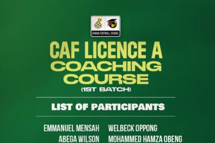 List of participants for CAF Licence A Coaching Course