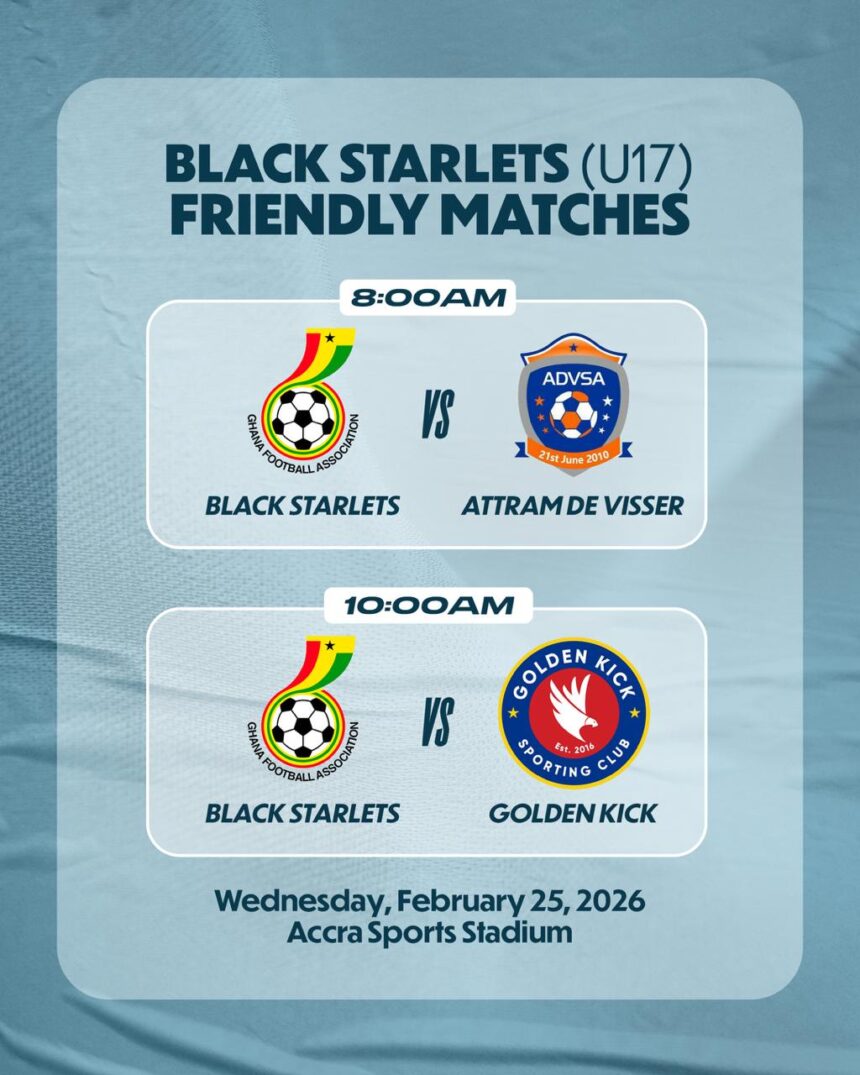 Black Starlets Set for Double-Header Friendlies at Accra Sports Stadium on Wednesday