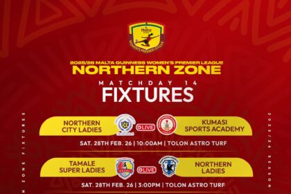 Northern City Ladies host Kumasi Sports Academy as Fosu Royal and Savannah clash in Northern Zone thrillers