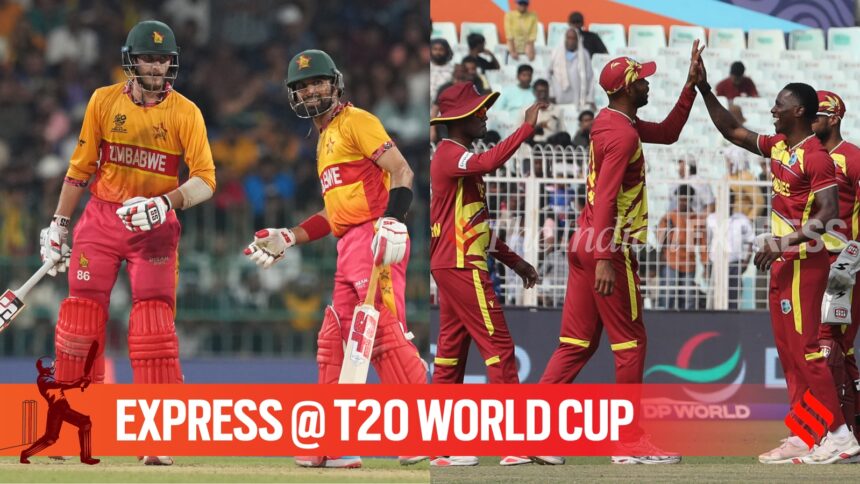Zimbabwe will take on West Indies in the T20 World Cup 2026 Super 8 match in Mumbai on Monday. (PHOTO: AP & Express Photo by Partha Paul)
