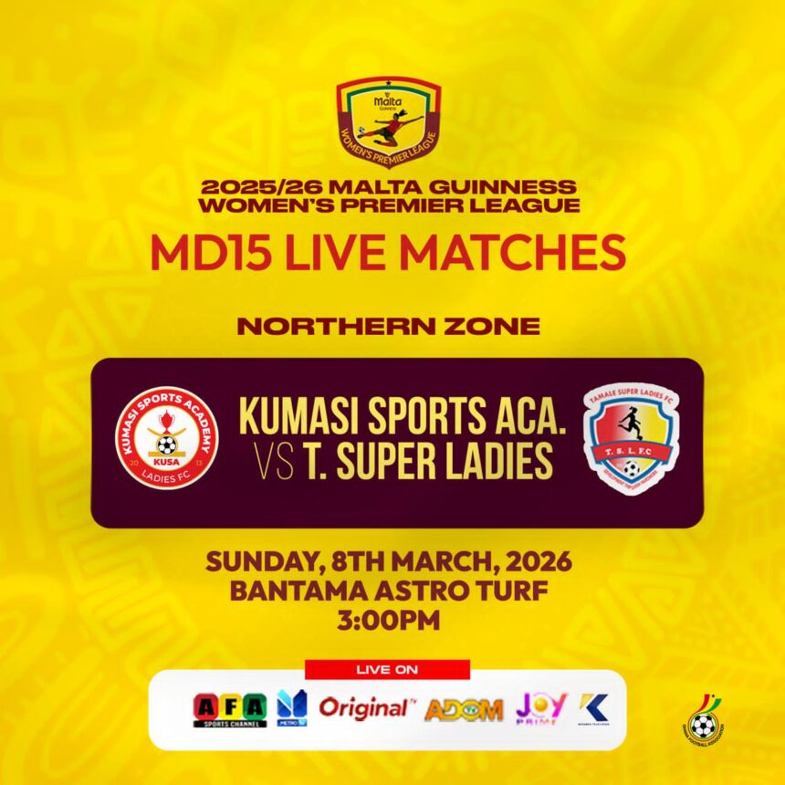 Malta Guinness Women's Premier League: Kumasi Sports Academy vs Tamale Super Ladies to broadcast live