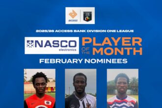 Three players vie for Access Bank Division One League NASCO player of the month award for February