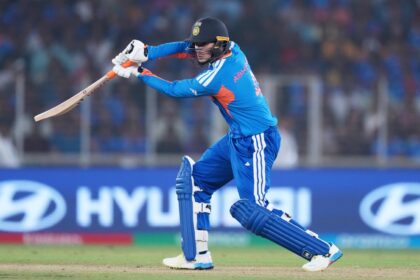 Indian opener Abhishek Sharma was dismissed for 15 off 12 vs South Africa. (PHOTO: AP)