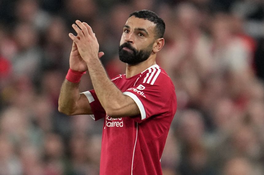 Liverpool's Mohamed Salah acknowledges fans after being substituted in the Champions League match against Galatasaray on Wednesday.
