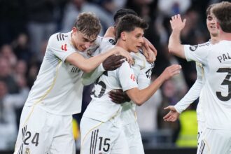 Guler spotted Elche goalkeeper Matias Dituro off his line with the scoreline reading 3-1 in Real Madrid's favour (AP Photo)