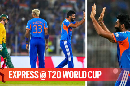 Ace Indian pacer Jasprit Bumrah castled Ryan Rickelton and Roston Chase with his slow deliveries. (PHOTO: AP)