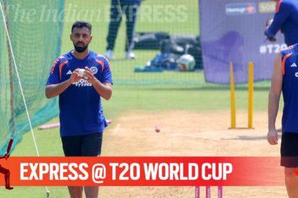 Varun Chakaravarthy has struggled against formidable sides such as South Africa and the West Indies, and faces the English challenge on the smaller boundaries of the Wankhede Stadium on Thursday. (Express Photo by Narendra Vaskar)
