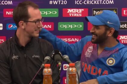 The room burst into laughter, but beneath the humour was a clear message. Dhoni was not ready to step away simply because speculation had grown louder after another ICC event exit. (Cricket.com.au screensot)