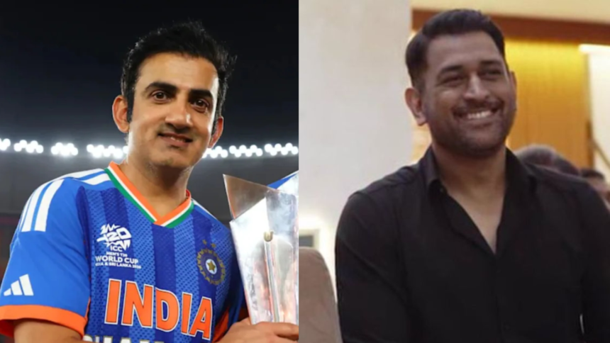 India head coach Gautam Gambhir reflected on his social media exchange with MS Dhoni after the T20 World Cup win. (BCCI/X)